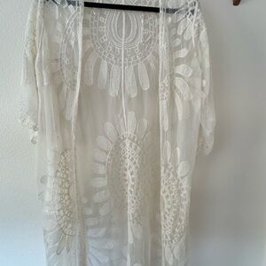 White Lace Kimono Cover-Up